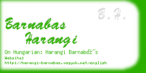 barnabas harangi business card